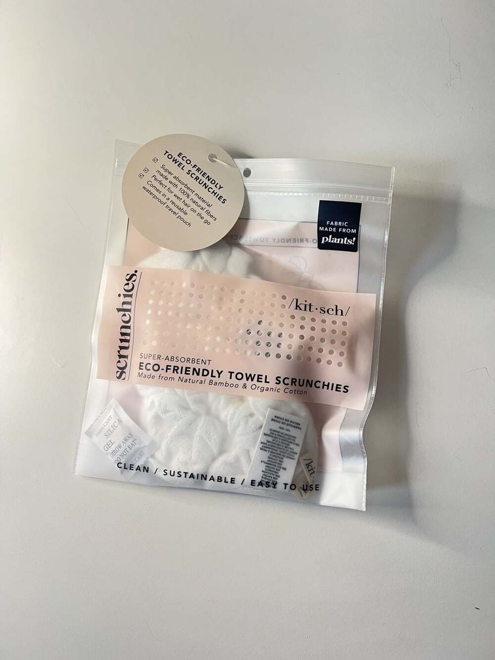 Kitsch Eco-Friendly Towel Scrunchies White